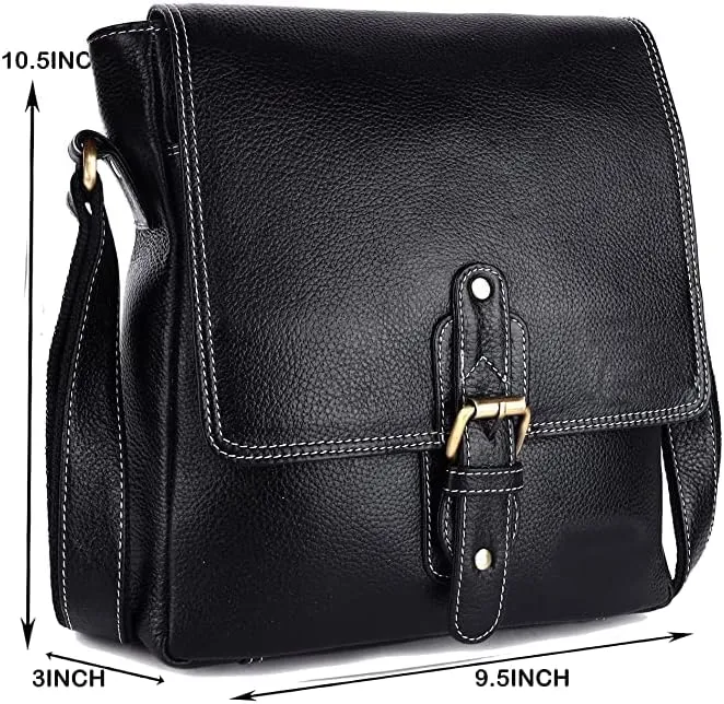 SUNLEXA Real Leather Crossbody Bags for Women, Travel Purse Crossover, Long Over the Shoulder Sling Womens Purses
