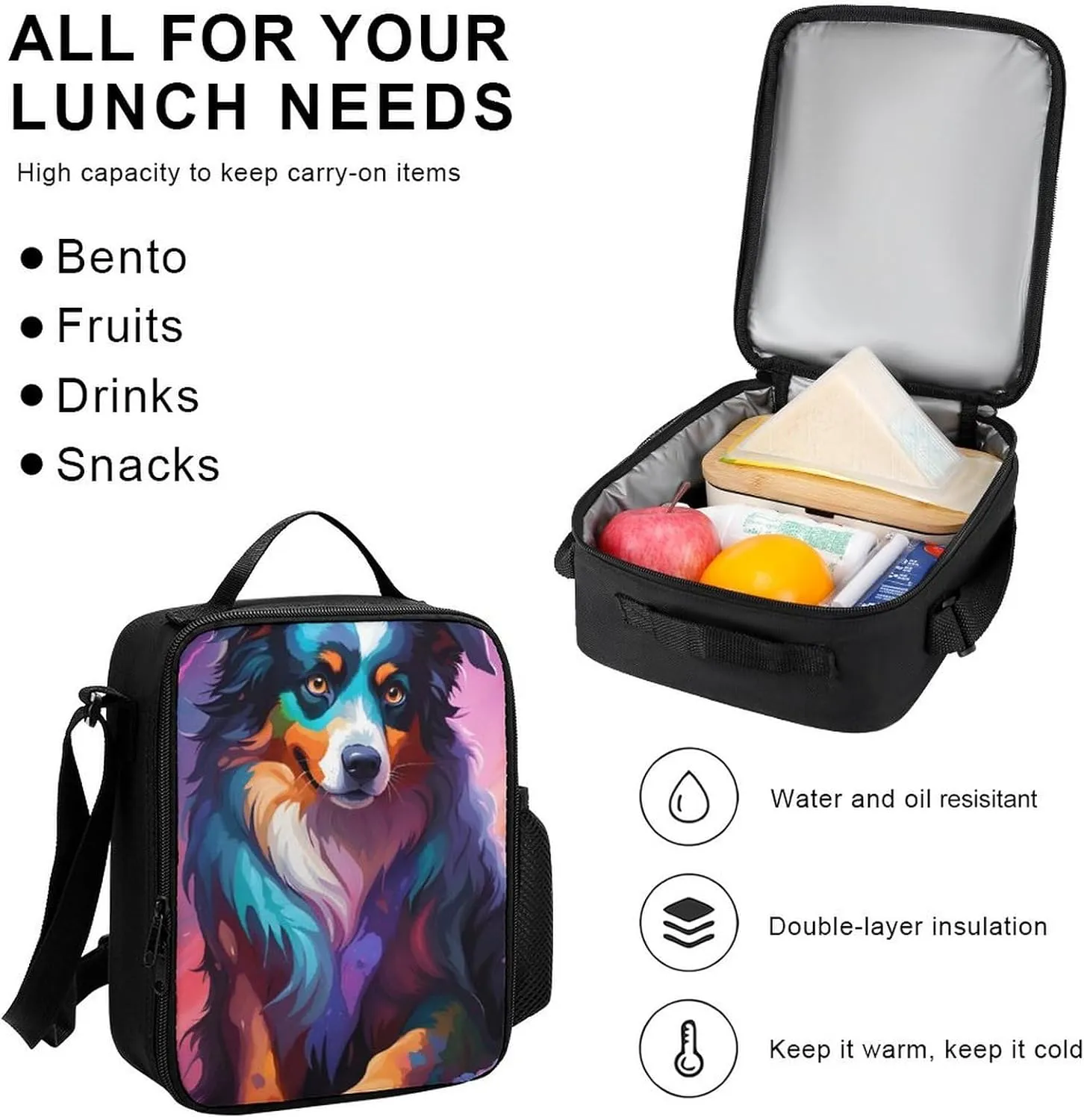 Supdreamc 3 Pcs Rucksack Lovely Alaska Dog Art Traveling & Camping Backpack Sets - Large Capacity Multipurpose Anti-Theft Bookbag for Adult