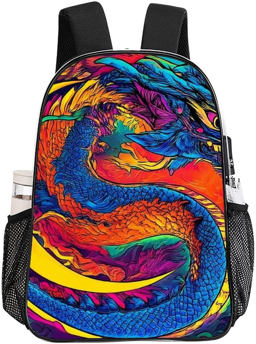 Supdreamc Casual Daypack Multipurpose Anti-Theft Large Capacity Carry On Bag - Mystery Dragon Trippy Art Casual Daypack Climbing Shoulder Transparent Bag