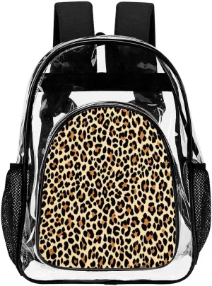Supdreamc Cool Cheetah Leopard Art Daypack Lightweight Multipurpose Anti-Theft Shoulder Bag Large Capacity Laptop Book Bag Rucksack Transparent Bag