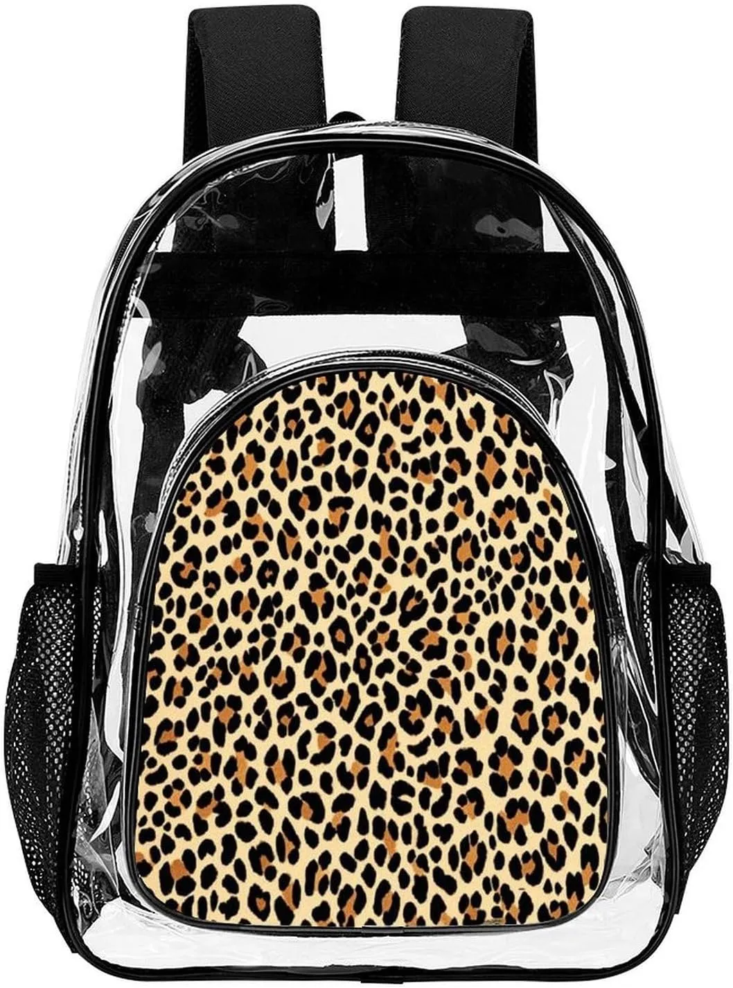 Supdreamc Cool Cheetah Leopard Art Daypack Lightweight Multipurpose Anti-Theft Shoulder Bag Large Capacity Laptop Book Bag Rucksack Transparent Bag