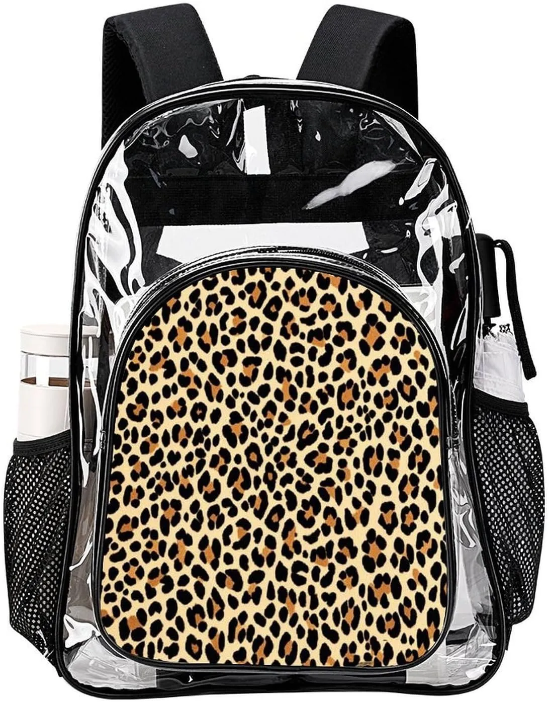Supdreamc Cool Cheetah Leopard Art Daypack Lightweight Multipurpose Anti-Theft Shoulder Bag Large Capacity Laptop Book Bag Rucksack Transparent Bag