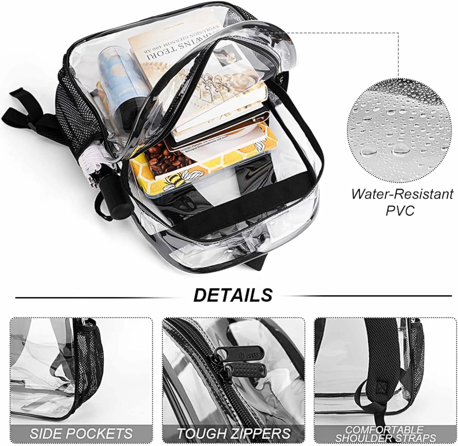 Supdreamc Daypack Backpack Anti-Theft Multipurpose Big Capacity Bookbag - Beautiful Turquoise Bling Glitter Sparkles Pattern Business Computer Bag Transparent Bag