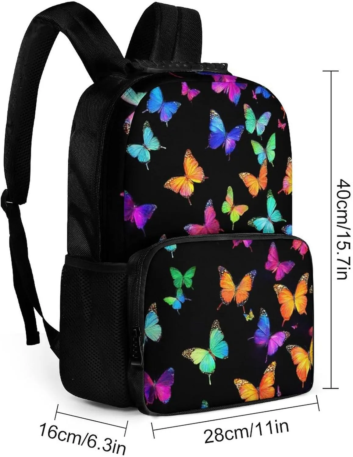 Supdreamc Lightweight Backpack for Gym Travel Bicycle - Big Capacity Multipurpose Anti-Theft Carry On Bag, Colorful Orange Monarch Butterfly Travel Hiking Bag & Day Pack