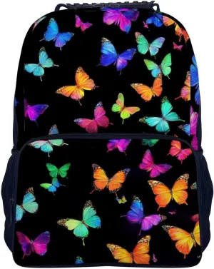 Supdreamc Lightweight Backpack for Gym Travel Bicycle - Big Capacity Multipurpose Anti-Theft Carry On Bag, Colorful Orange Monarch Butterfly Travel Hiking Bag & Day Pack