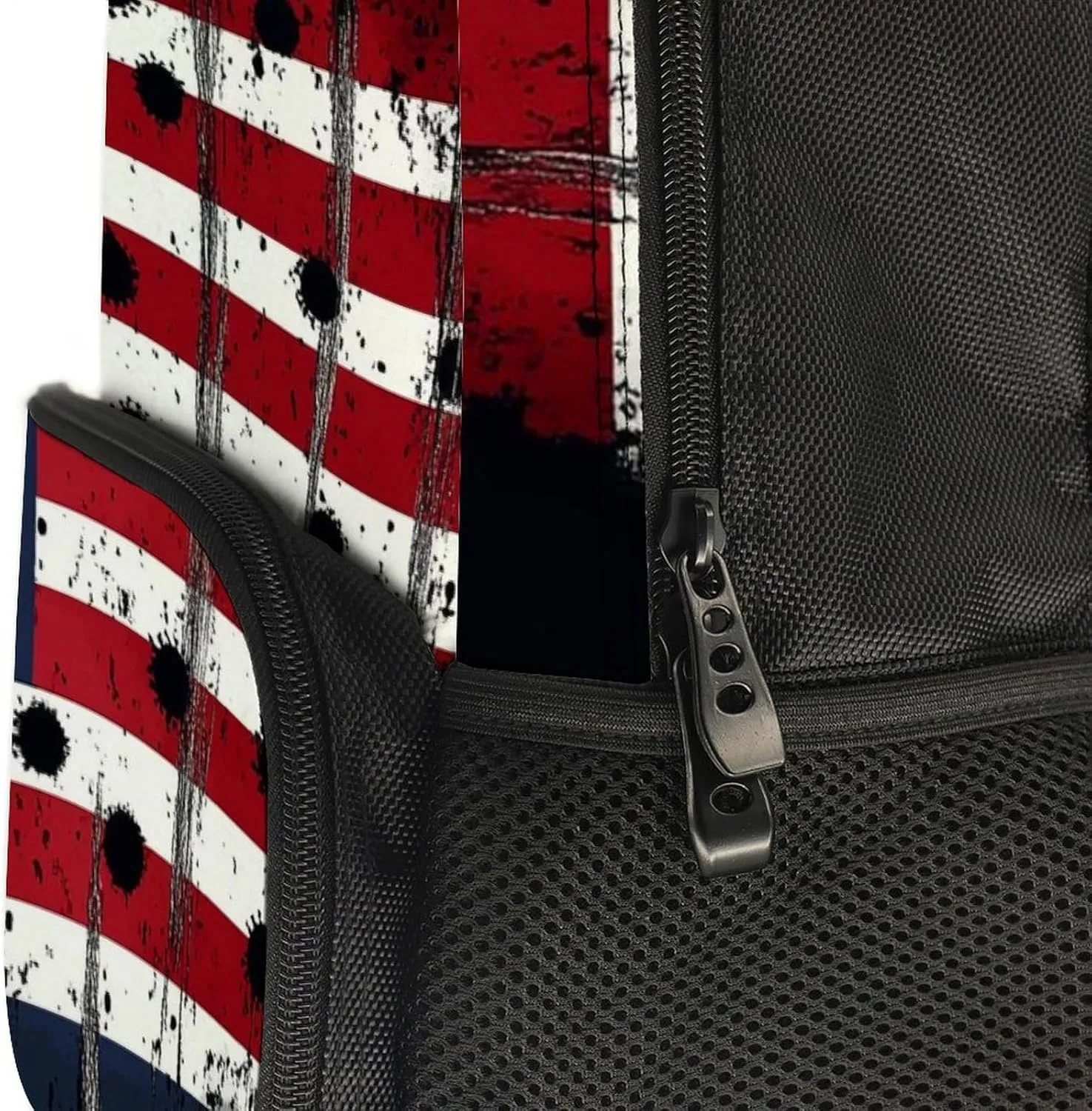 Supdreamc Lightweight Daypack Backpack for Trekking Work Running - Big Capacity Multipurpose Anti-Theft Bookbag, American Usa Flag War Bullet Hole Business Computer Bag