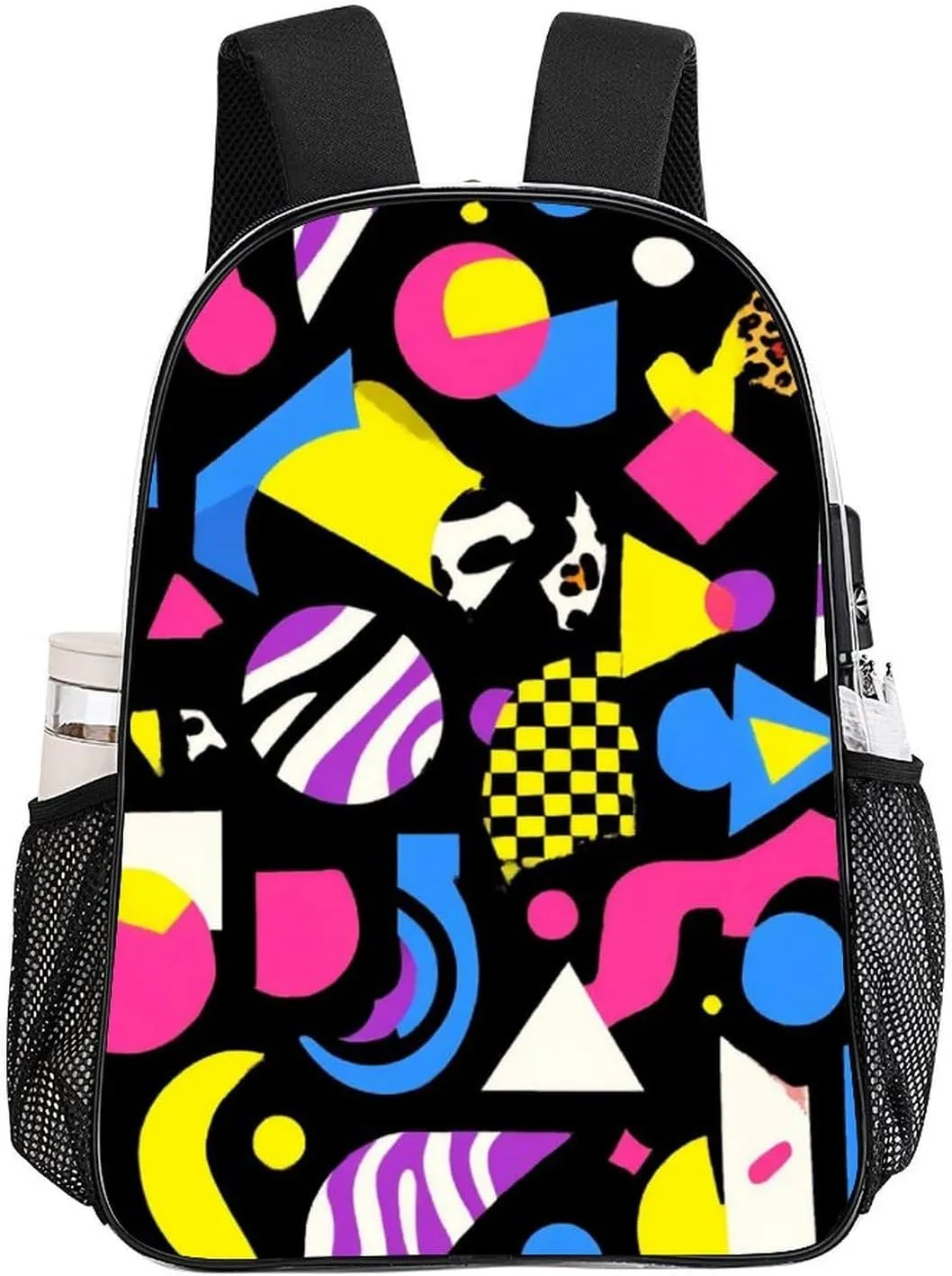 Supdreamc Rucksack Anti-Theft Multipurpose Large Capacity Carry On Bag - Black Retro 80S 90S Travel Hiking Day Pack Transparent Bag