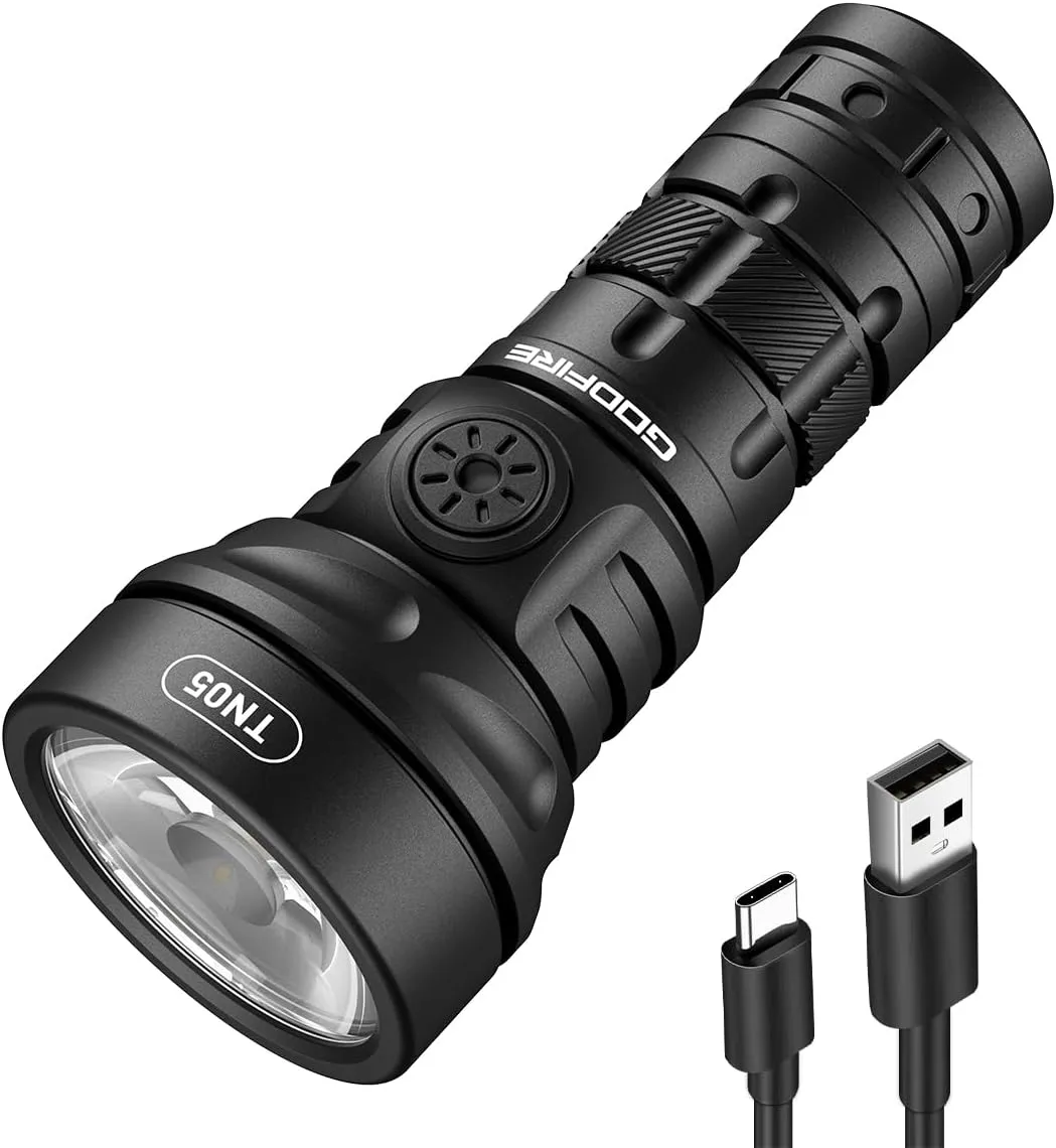 SuperFire Rechargeable Flashlights High Lumens,Small Flashlight with high Power, Portable EDC Flashlights for Home (TN05)