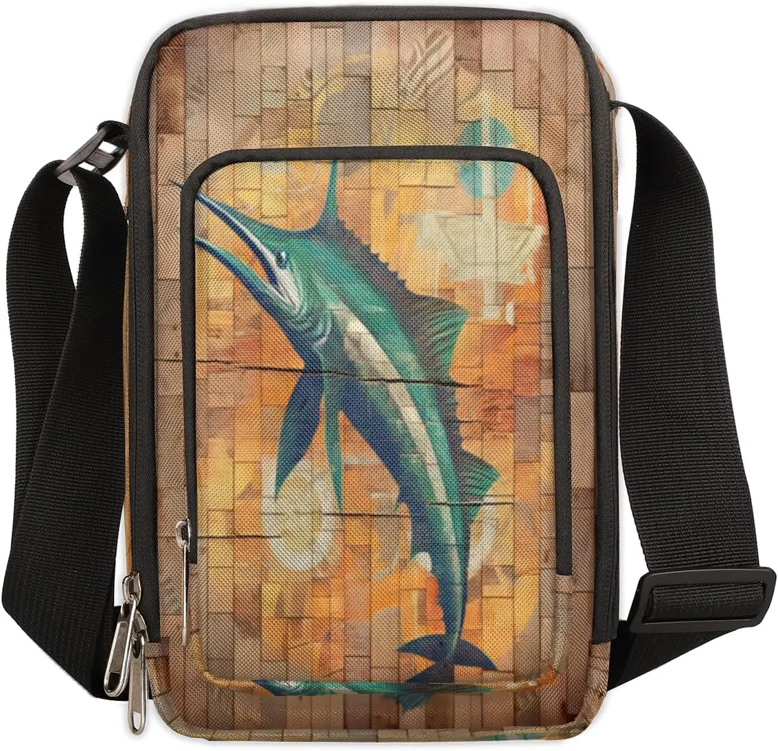 Swordfish Small Crossbody Bags for Women Trendy Cross Body Phone Purse Wallet Ocean Swordfish Mens Travel Crossbody Bag Side Shoulder Bag