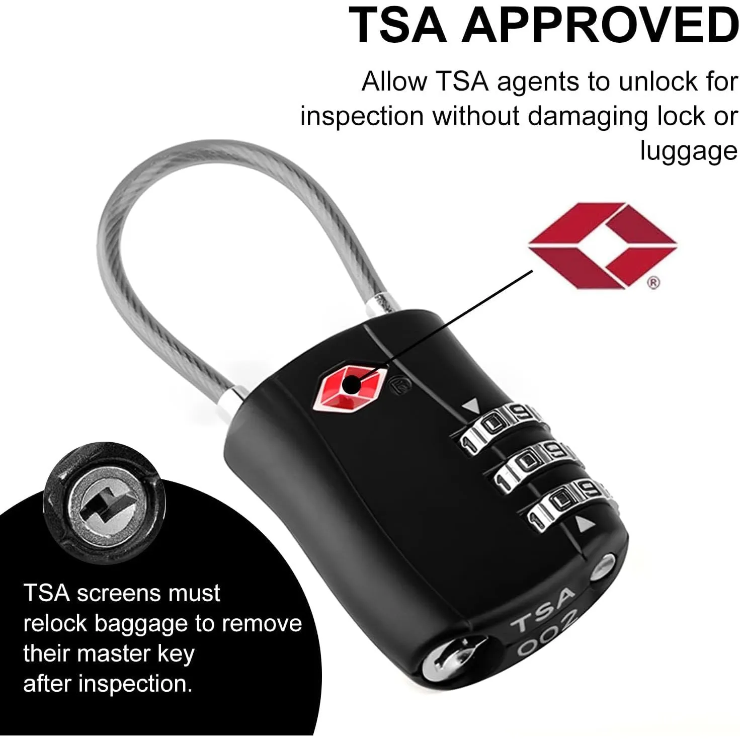 T Tersely TSA Approved Luggage Combination Locks, (2 Pack) Combination Padlock with Alloy Body TSA Lock for Travel Bag, Suit Case, Lockers, Gym, Bike Locks or Other
