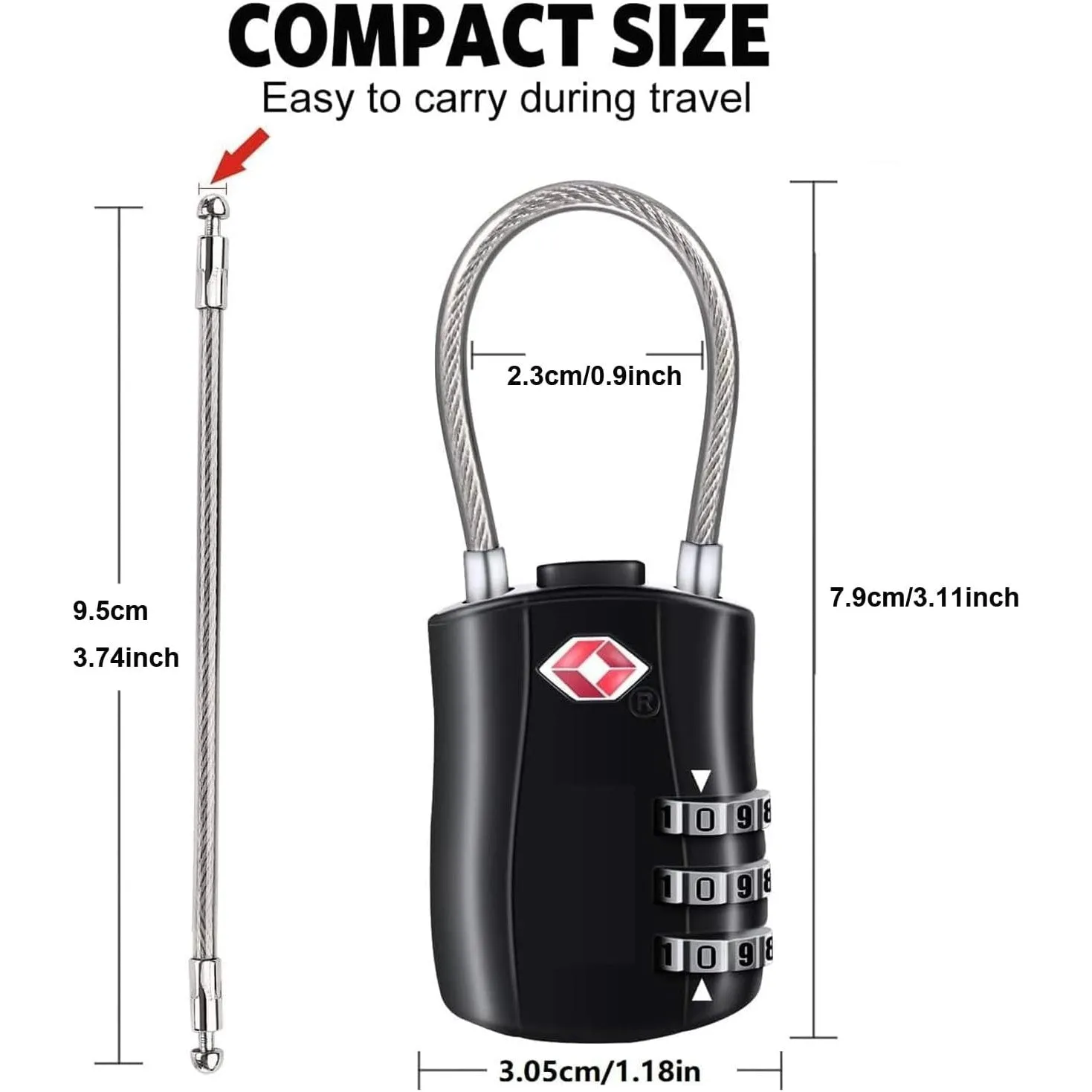 T Tersely TSA Approved Luggage Combination Locks, (2 Pack) Combination Padlock with Alloy Body TSA Lock for Travel Bag, Suit Case, Lockers, Gym, Bike Locks or Other