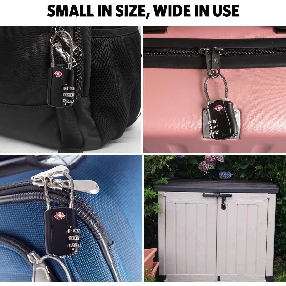 T Tersely TSA Approved Luggage Combination Locks, (2 Pack) Combination Padlock with Alloy Body TSA Lock for Travel Bag, Suit Case, Lockers, Gym, Bike Locks or Other