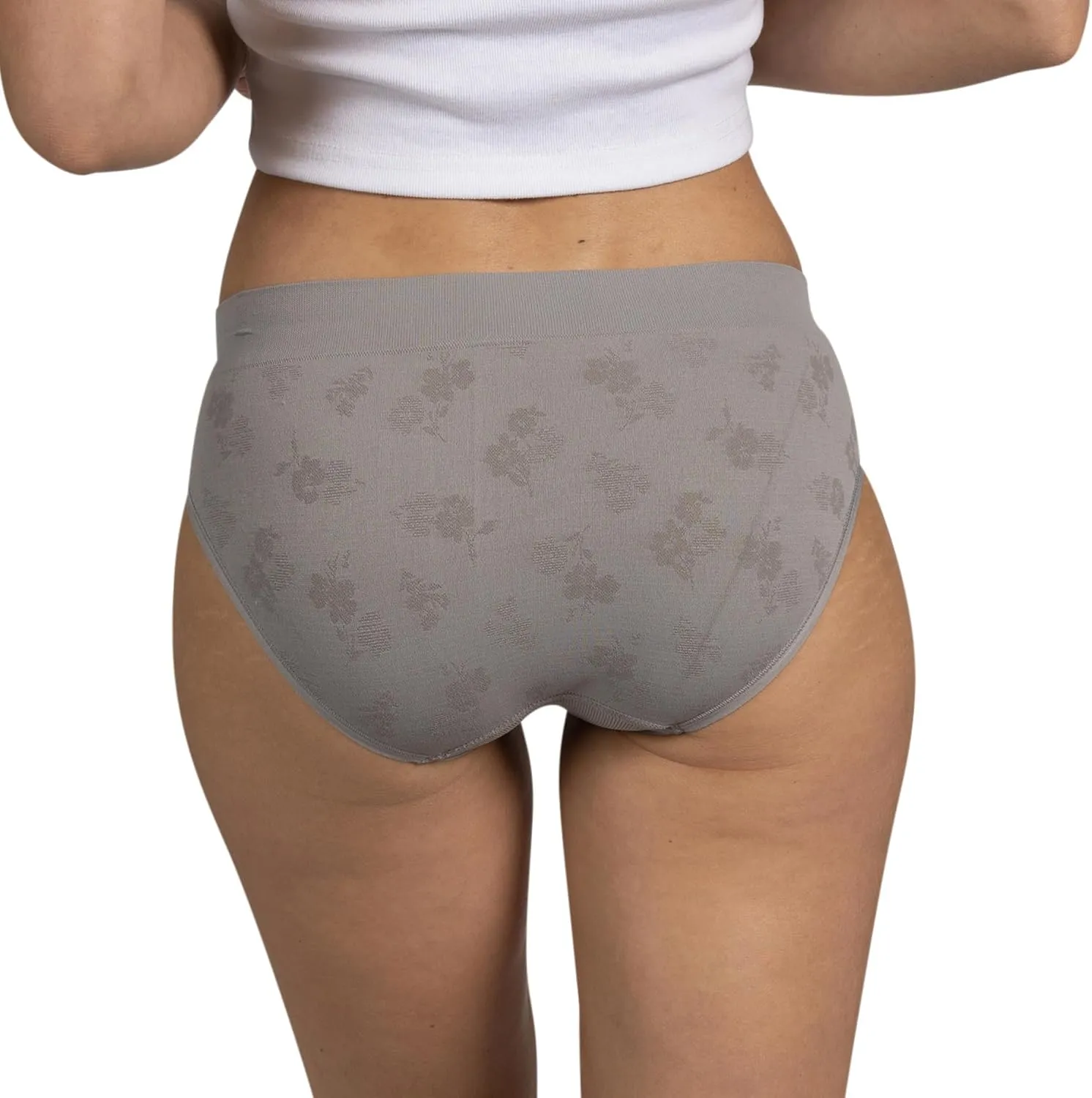 TAHARI Women's 5-Pack Seamless Bikini Hipster Underwear Invisible No Show Nylon Spandex Women Panties