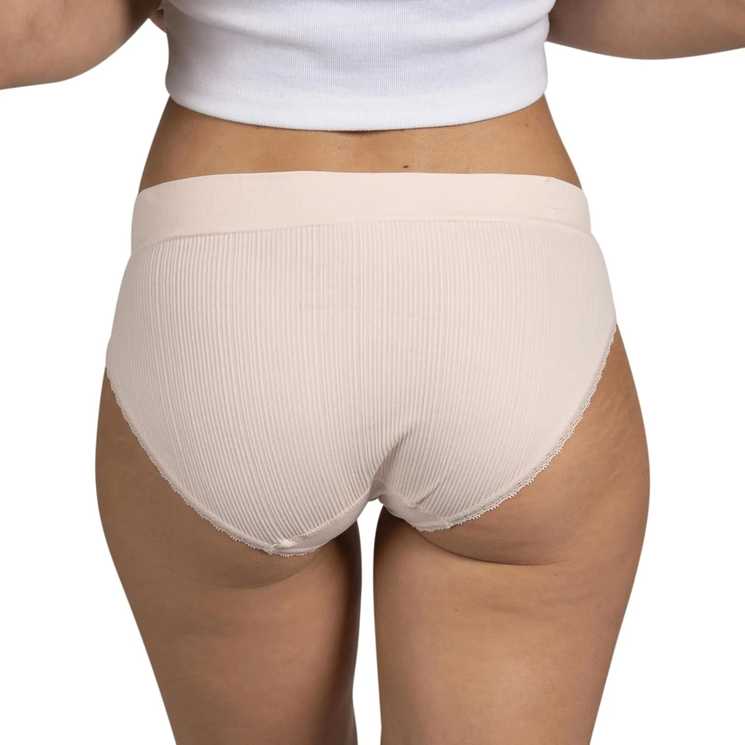 TAHARI Women's 5-Pack Seamless Bikini Hipster Underwear Invisible No Show Nylon Spandex Women Panties