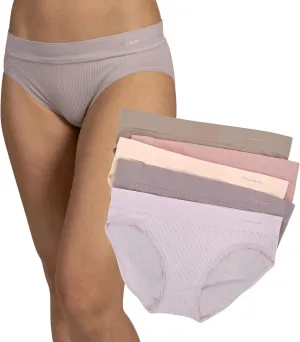 TAHARI Women's 5-Pack Seamless Bikini Hipster Underwear Invisible No Show Nylon Spandex Women Panties