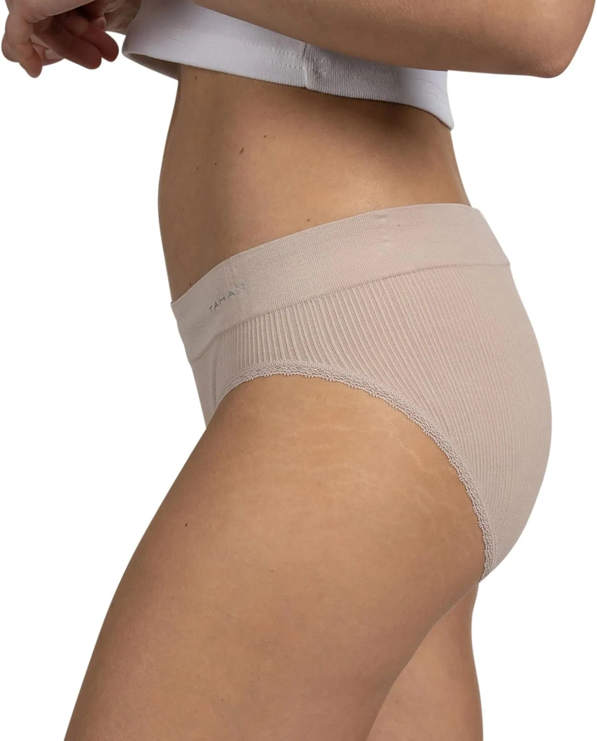 TAHARI Women's 5-Pack Seamless Bikini Hipster Underwear Invisible No Show Nylon Spandex Women Panties