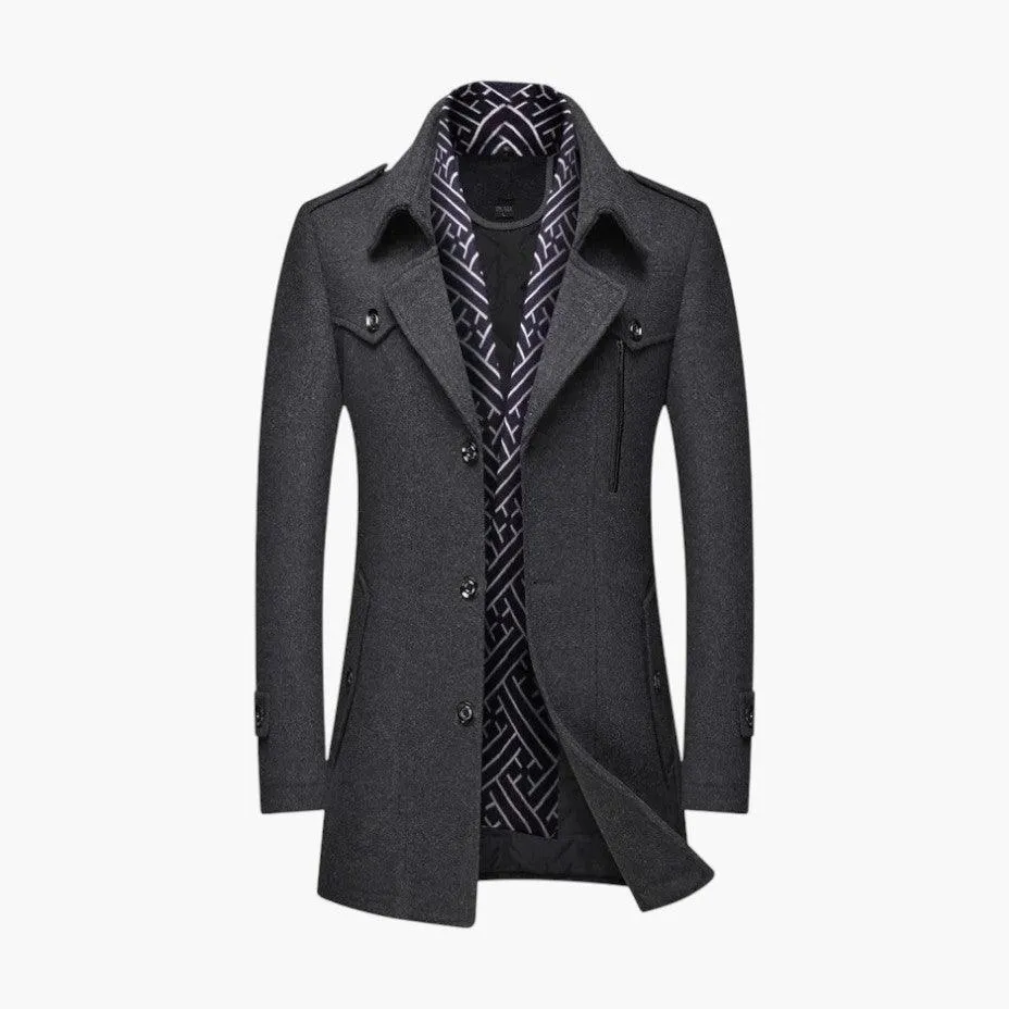 Tailored Business Button Coat for Men