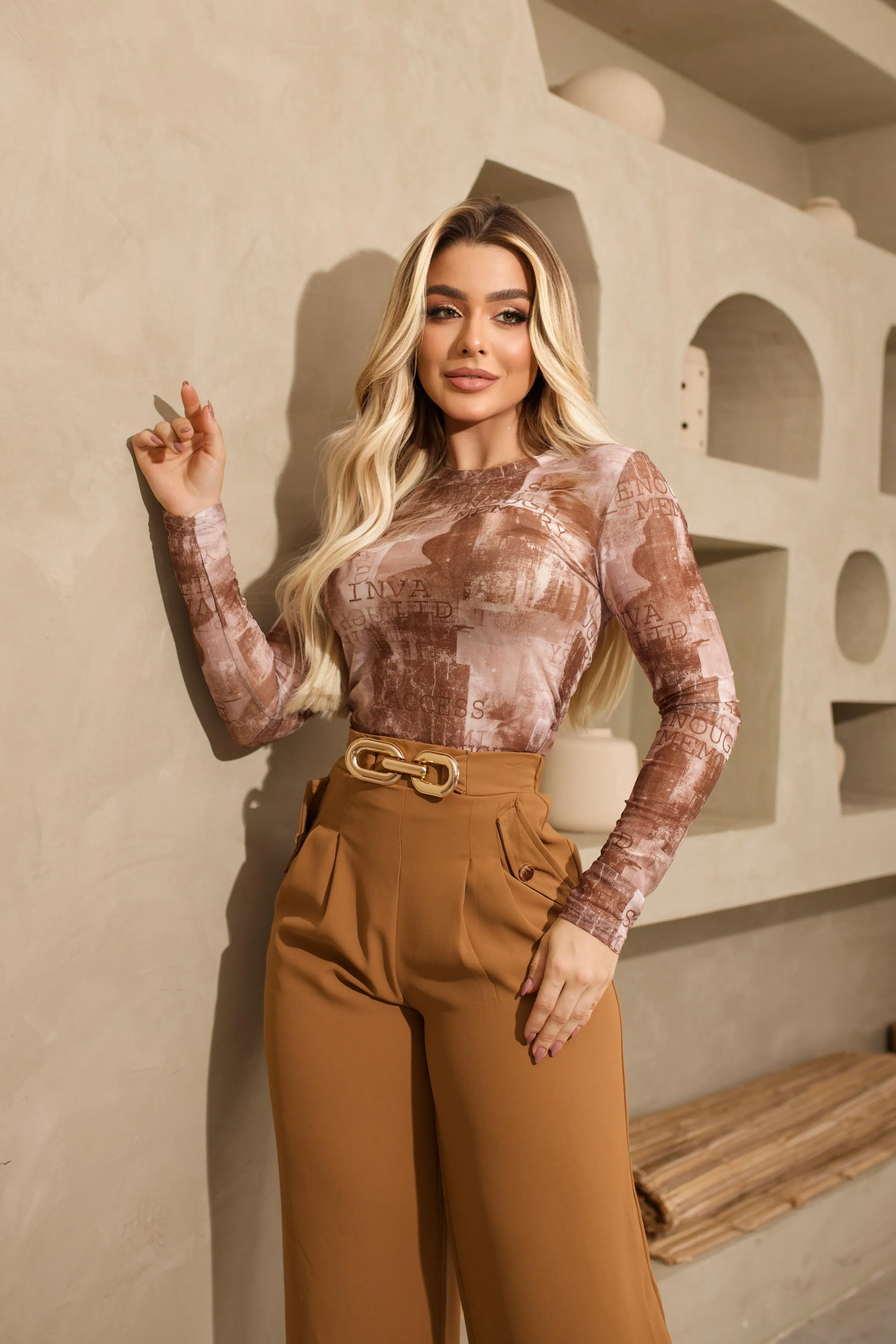 Tailored Trousers with Structured Belt