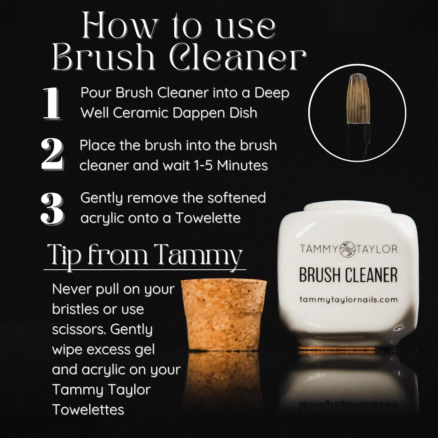 Tammy Taylor Kolinsky Custom Gel Brush | For Gel Nails Application | Perfect Wood Handle