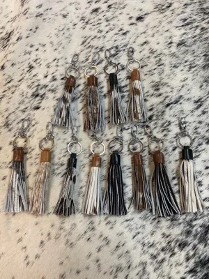 Tassels Cowhide Keychain Purse Charm