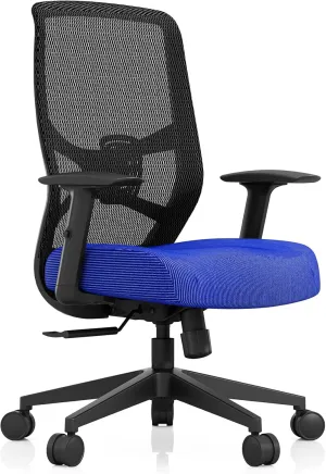 Tempur-Pedic ProTask Executive Task Office Chair with Mesh Back and Built-in Lumbar Support, Height-Adjustable Ergonomic Mesh Office Desk Chair, Blue