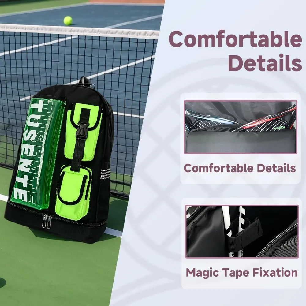 Tennis backpack,unisex,Dopamine style,large capacity can accommodate 2 rackets,With shoe compartment,Suitable for table tennis, tennis, squash, business trips