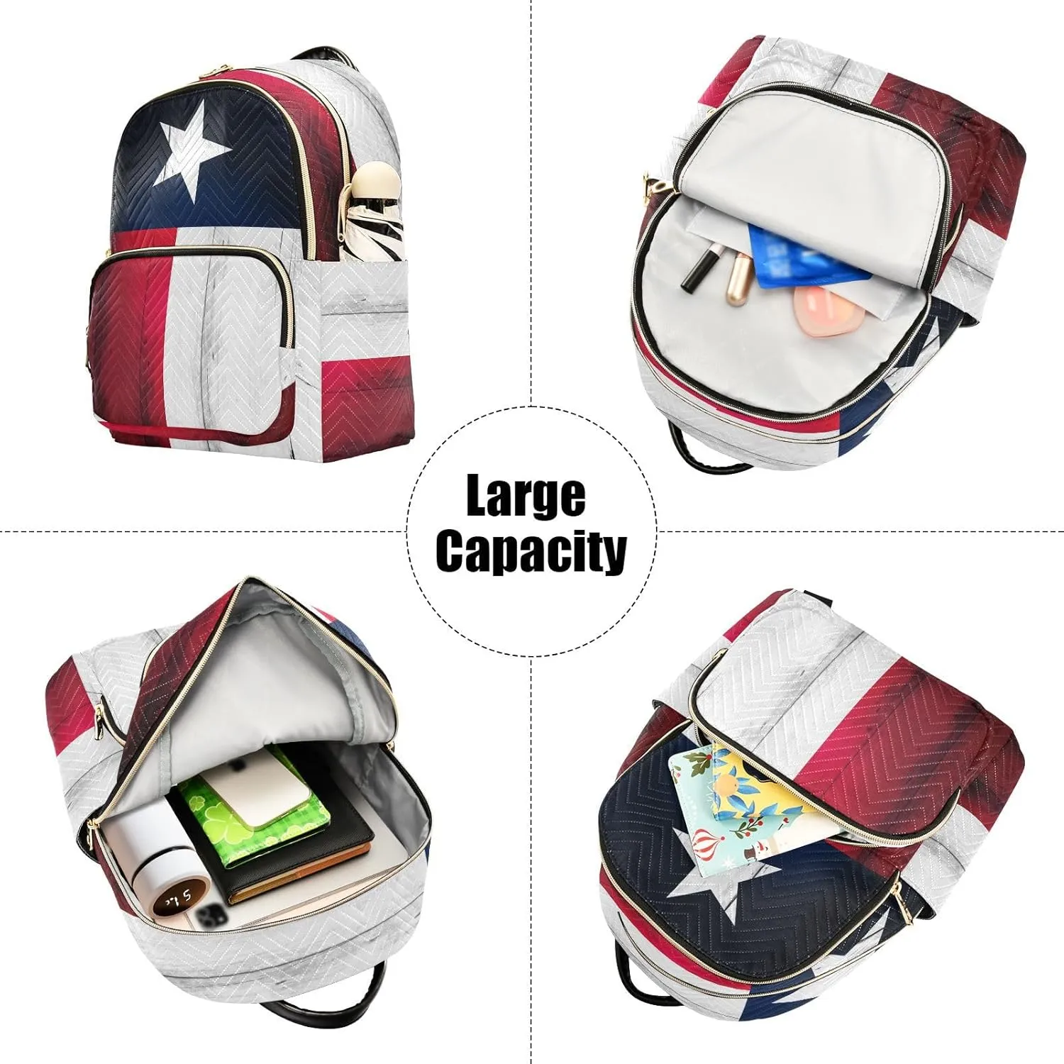 Texas Lone Star Flag Mini Backpack for Women, LightWeight Travel Backpack Purse Shoulder Bag Small Casual Daypack for Womens