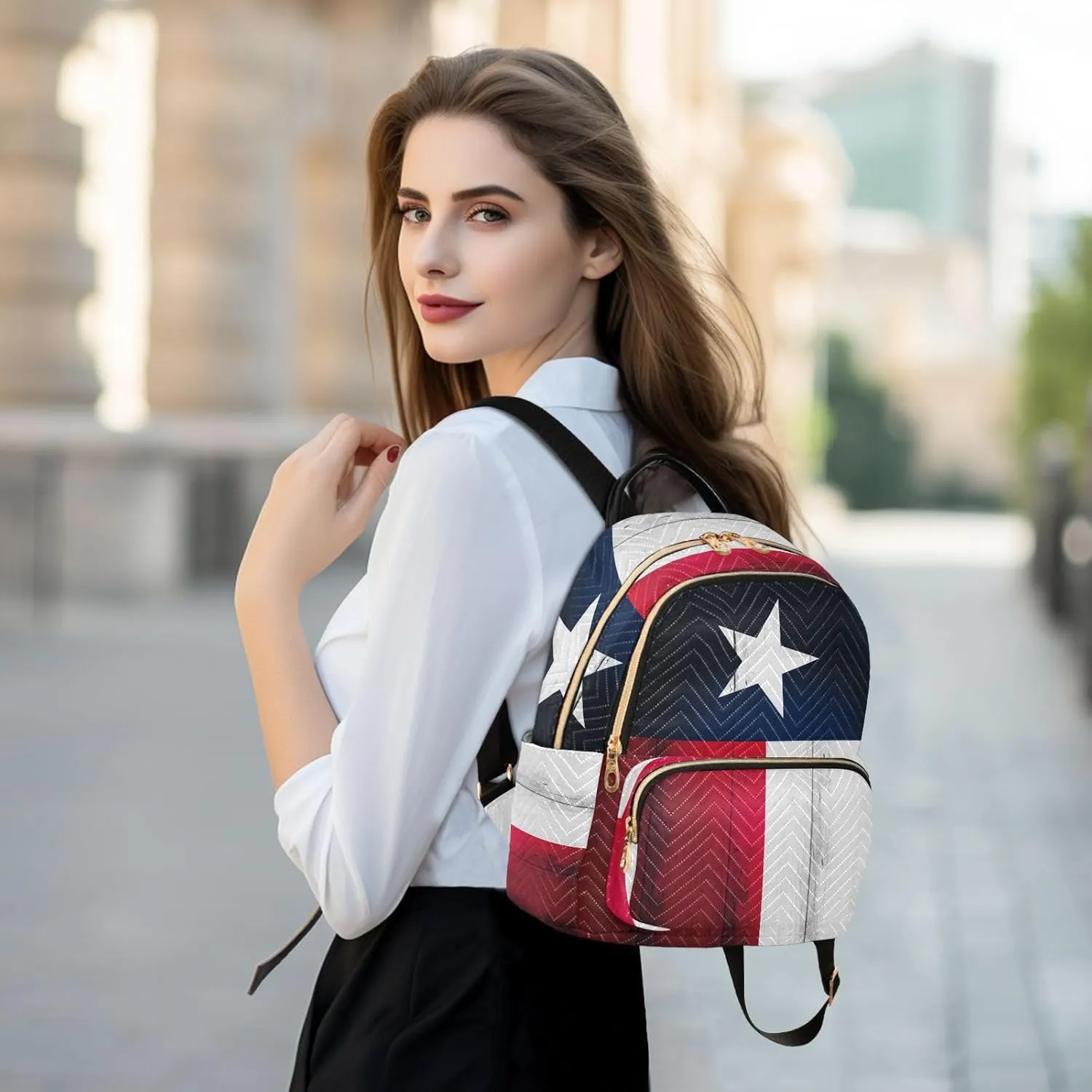Texas Lone Star Flag Mini Backpack for Women, LightWeight Travel Backpack Purse Shoulder Bag Small Casual Daypack for Womens