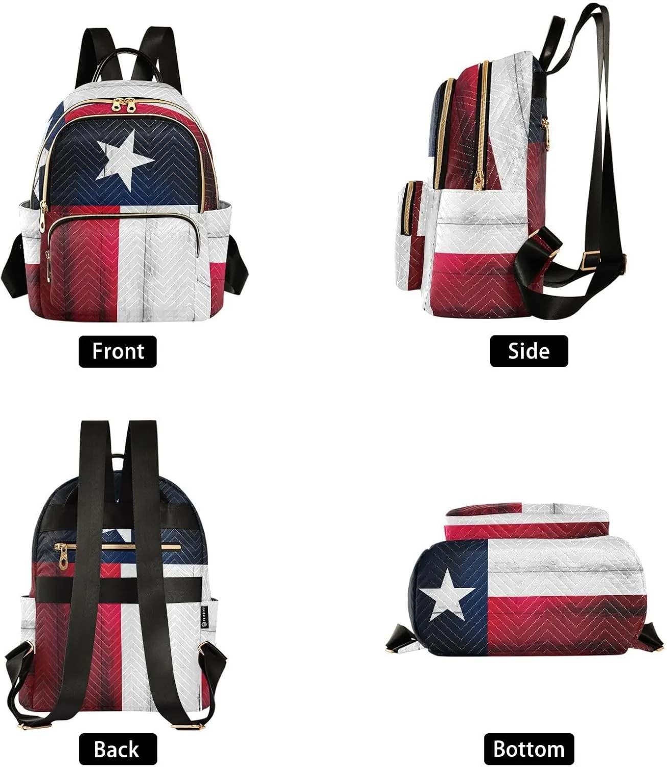 Texas Lone Star Flag Mini Backpack for Women, LightWeight Travel Backpack Purse Shoulder Bag Small Casual Daypack for Womens