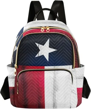 Texas Lone Star Flag Mini Backpack for Women, LightWeight Travel Backpack Purse Shoulder Bag Small Casual Daypack for Womens