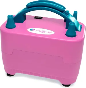 The PartyPal Pink Electric Portable Two Nozzle Air Blower Inflated Balloon Pump with 25-30 Balloons/Min for Home Outdoor Use (110V), Strongest Motor and Rubber Feet for Stability