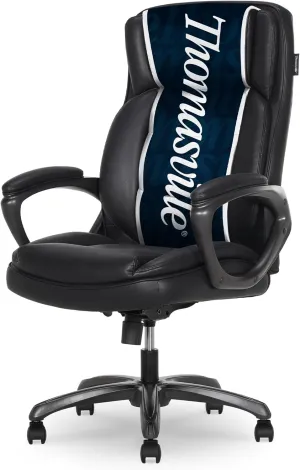 Thomasville® Lansing Big & Tall Office Chair, High-Back DeskChair, Adjustable Ergonomic Support, Vegan Leather, Semi-Plush ComfortCraft Seat Cushion Technology, Padded Headrest & Armrests, Black