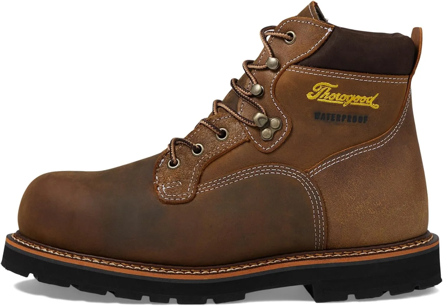 Thorogood Men's Iron River 6” Leather Waterproof Work Shoes with Composite Safety Toe Oil and Slip-Resistant Outsole