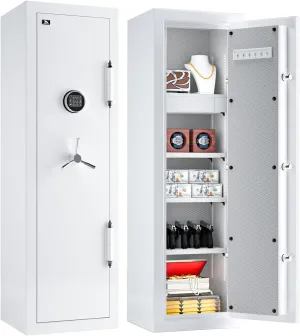 TIGERKING Fireproof Safe with Digital Lock, 8.12 cu.ft Heavy Duty Large Jewelry Safe Box for Home Business Office, White