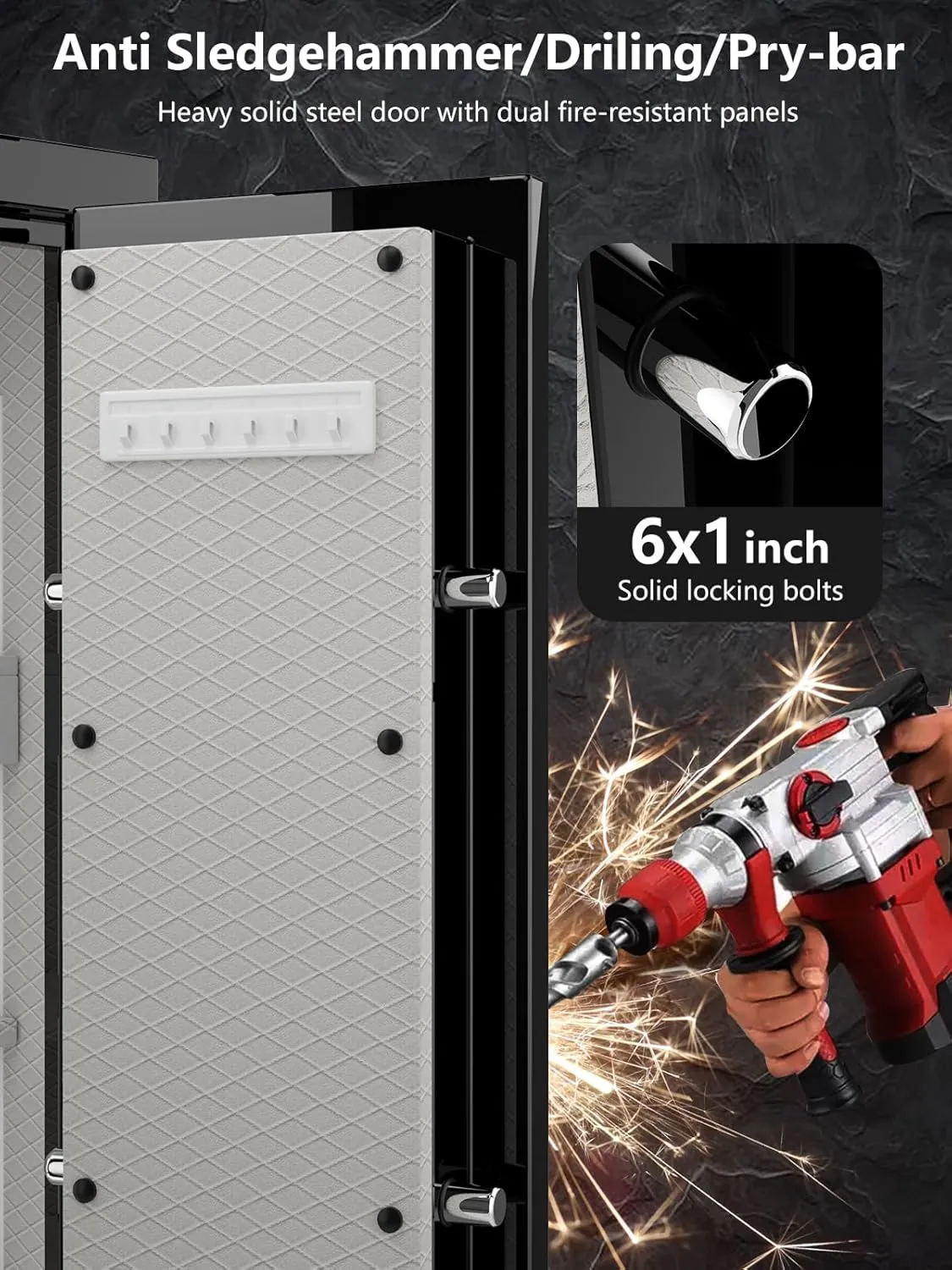 TIGERKING Fireproof Safe with Digital Lock, Heavy Duty Safes Box, 8.12 cu.ft Large Safe for Home Business Office