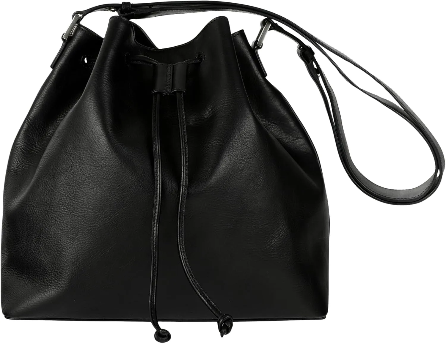 Time Resistance Leather Bucket Bag - Full-Grain Leather Handbag for Women - Italian Handmade Shoulder Bag