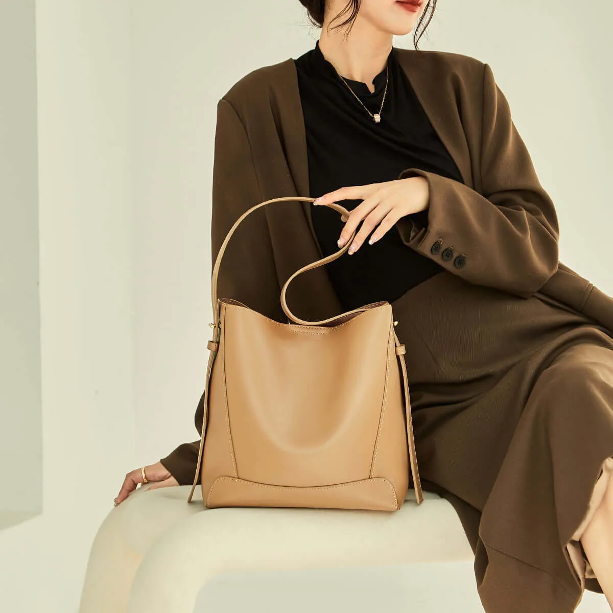 Timely arrival Time-limited Tote All-Purpose Leather Bag Minimalistic