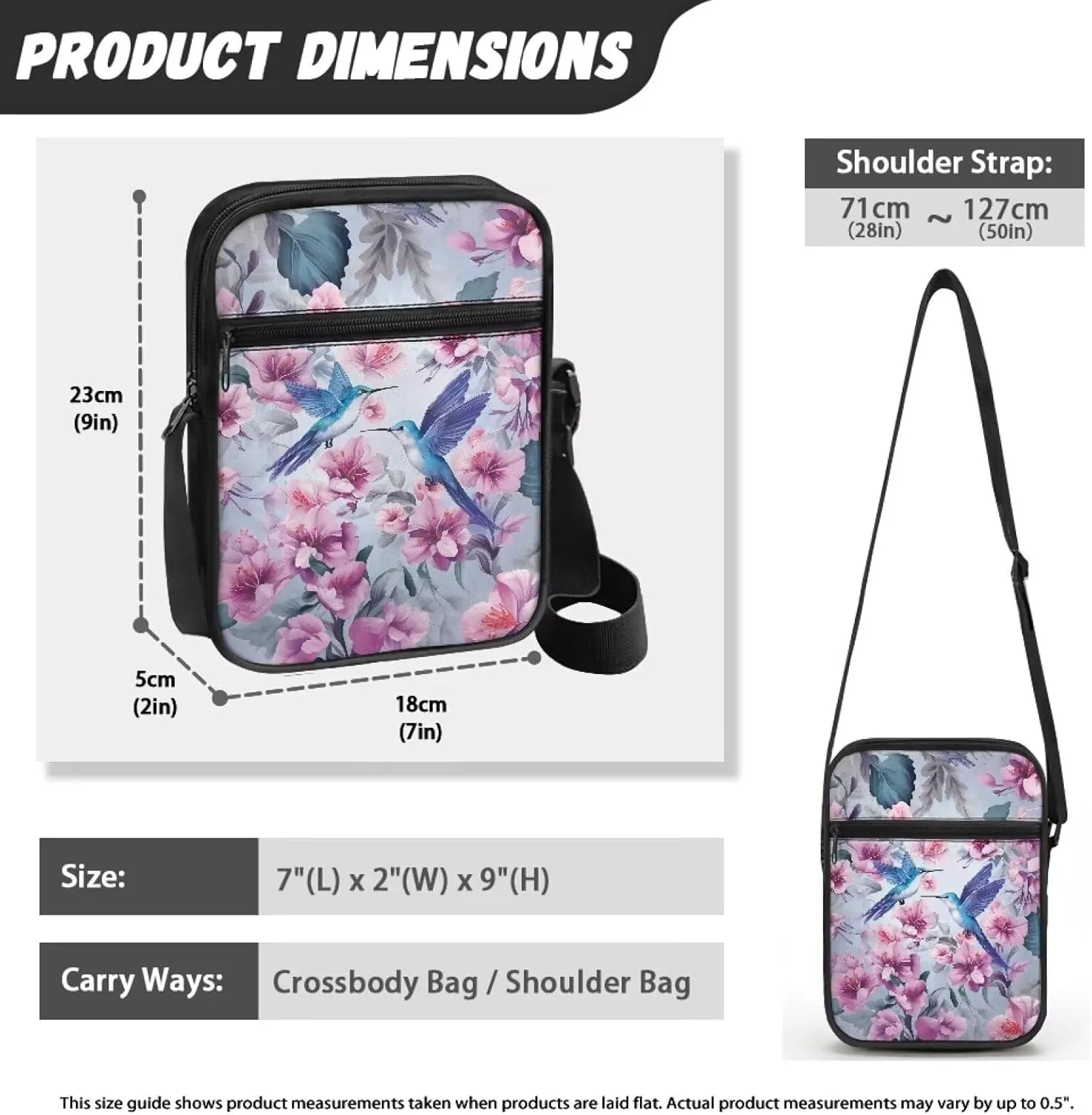 TODIYADDU Lightweight Crossbody Sling Bag Mini Messenger Shoulder Handbag Wallet Small Purses for Women Trendy Chest Bag