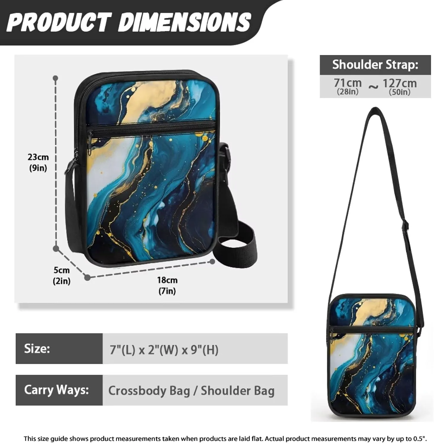 TODIYADDU Messenger Bag for Women Men Mini Shoulder Bag with Adjustable Straps Trendy Crossbody Sling Bag for Cell Phone Keys