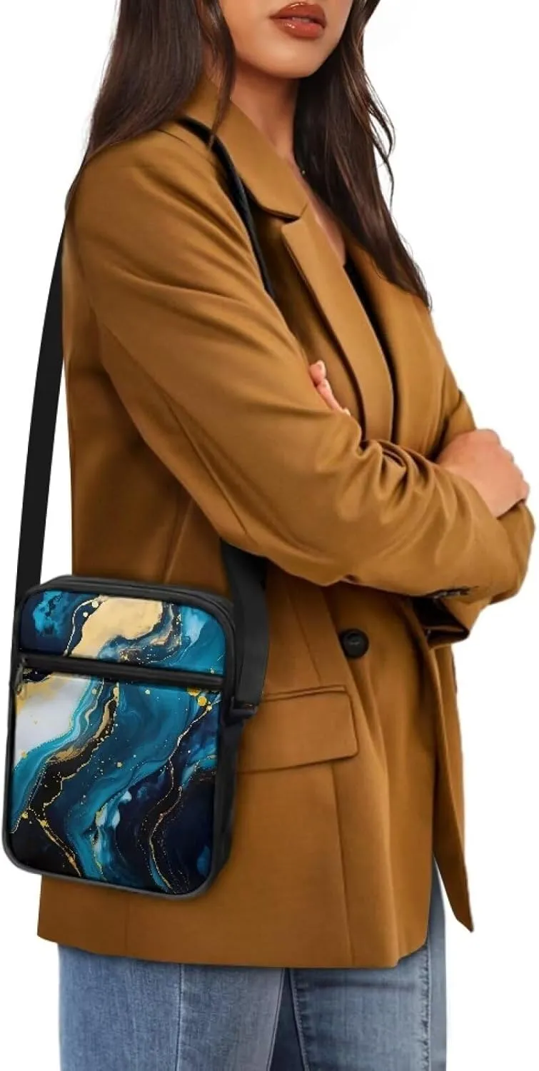 TODIYADDU Messenger Bag for Women Men Mini Shoulder Bag with Adjustable Straps Trendy Crossbody Sling Bag for Cell Phone Keys