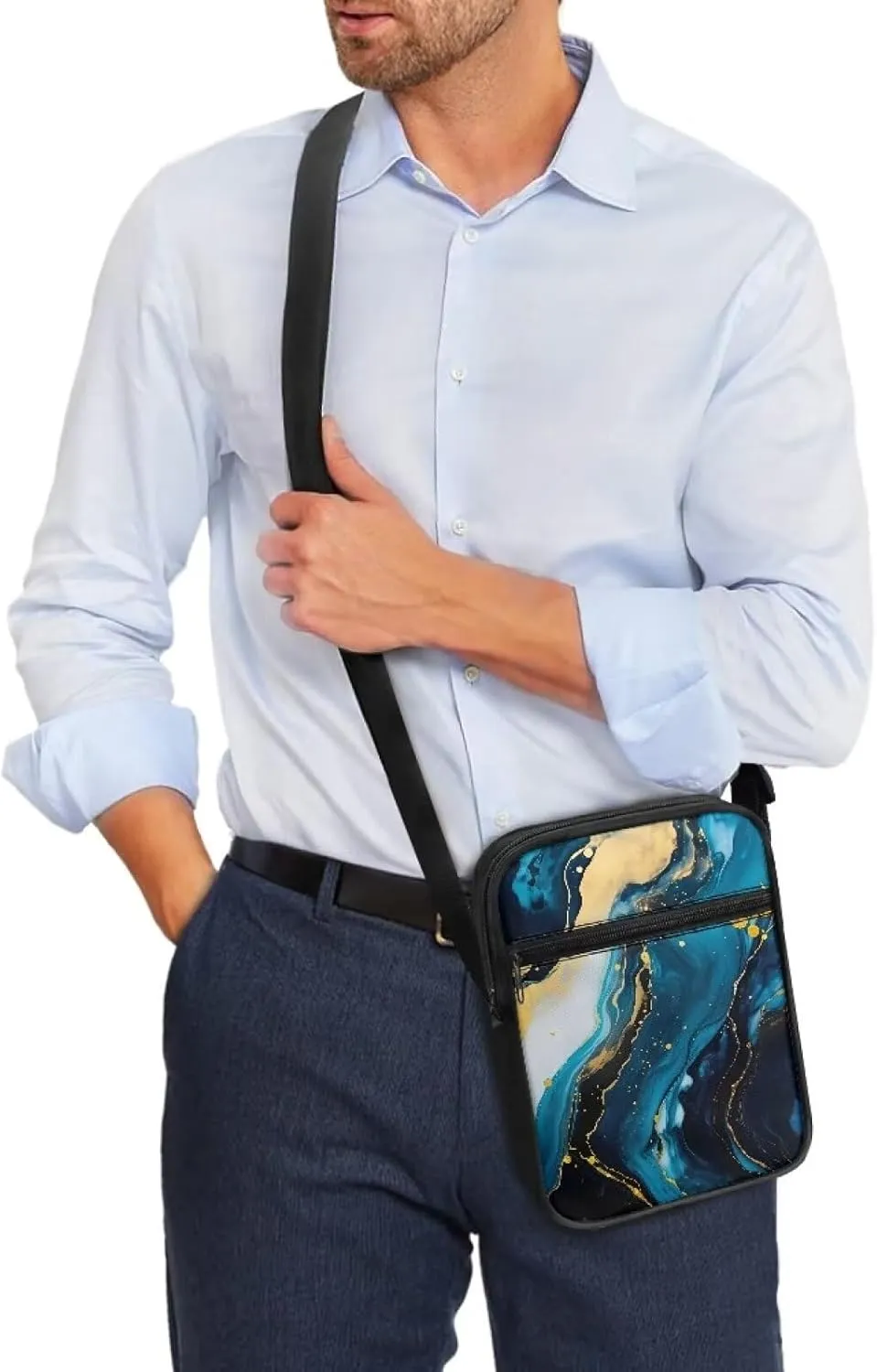 TODIYADDU Messenger Bag for Women Men Mini Shoulder Bag with Adjustable Straps Trendy Crossbody Sling Bag for Cell Phone Keys