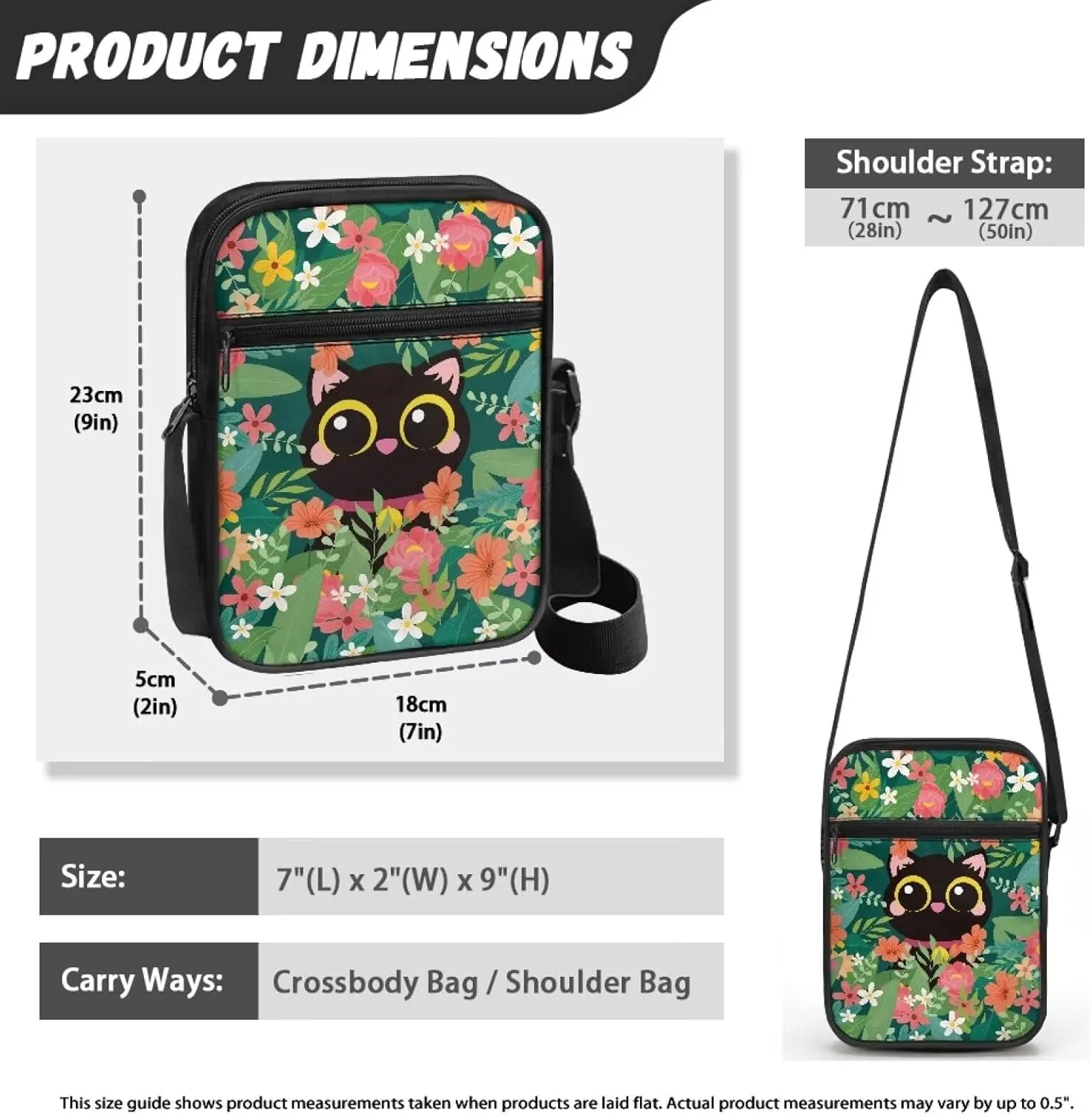 TODIYADDU Shoulder Bag for Women Crossbody Sling Bag Fashion Messenger Bag Small Cell Phone Purse Holder Wallet Nice Gifts