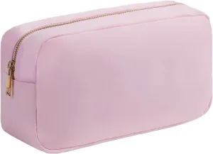 Toiletry Bag for Travelling Women Pink Makeup Bag Organizer Water-resistant Nylon Cosmetic Bag Pouch with Four Pockets (L,Baby Pink)