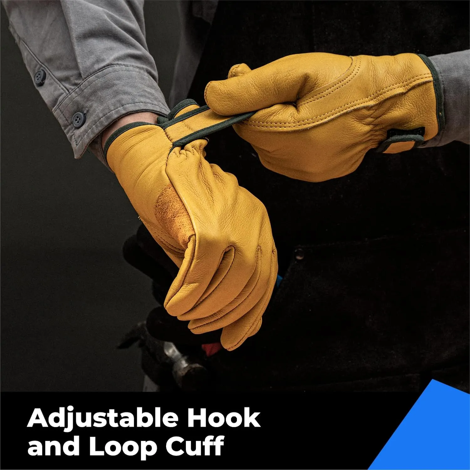 toolant Winter Leather Work Gloves, Warm Thinsulate Lining for Cold Weather Work, 100% Full Grain Cowhide with Abrasion and Puncture Resistance, Size Medium