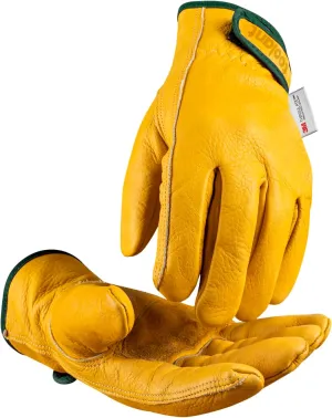 toolant Winter Leather Work Gloves, Warm Thinsulate Lining for Cold Weather Work, 100% Full Grain Cowhide with Abrasion and Puncture Resistance, Size Medium