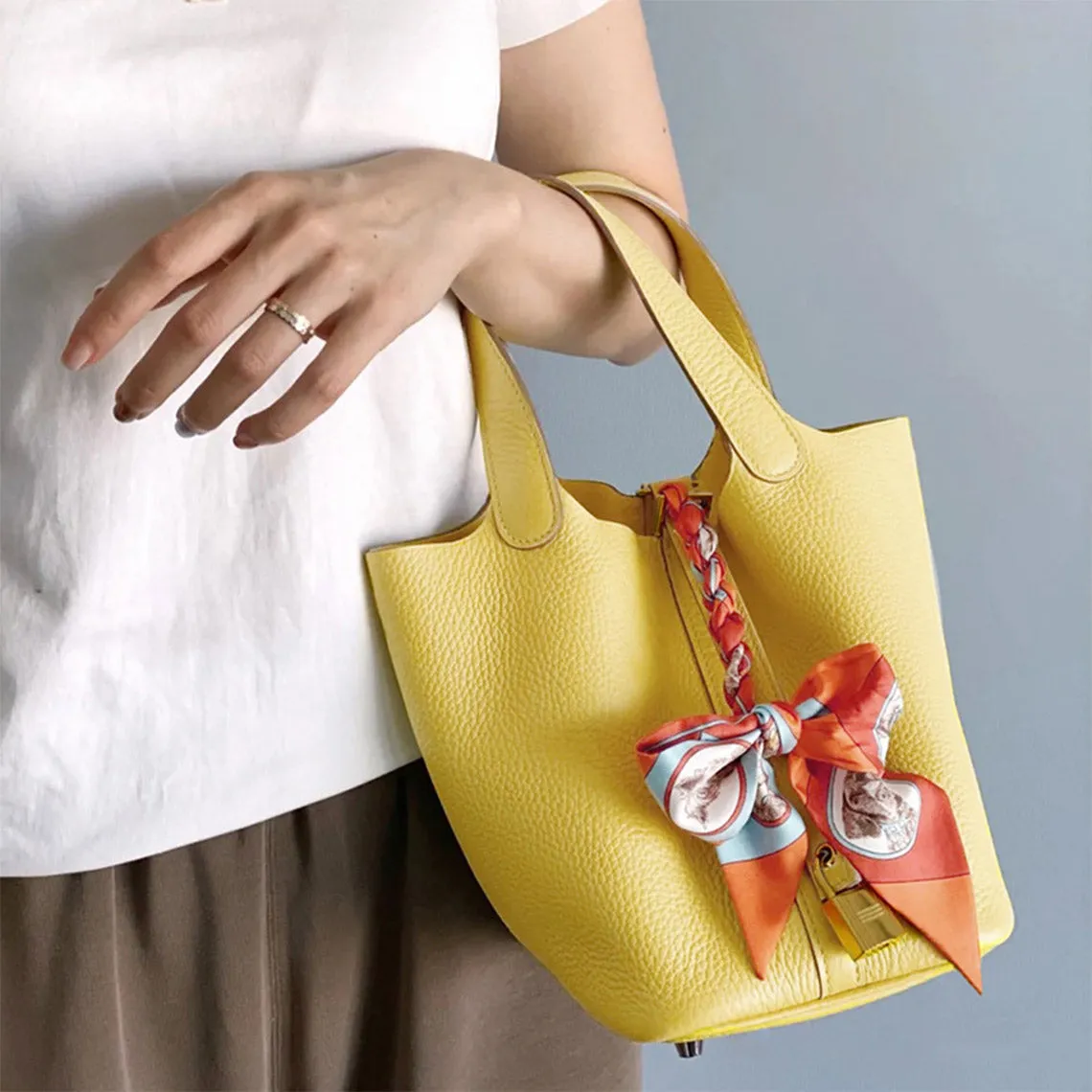 Top Grain Leather Inspired Pictin Handbag