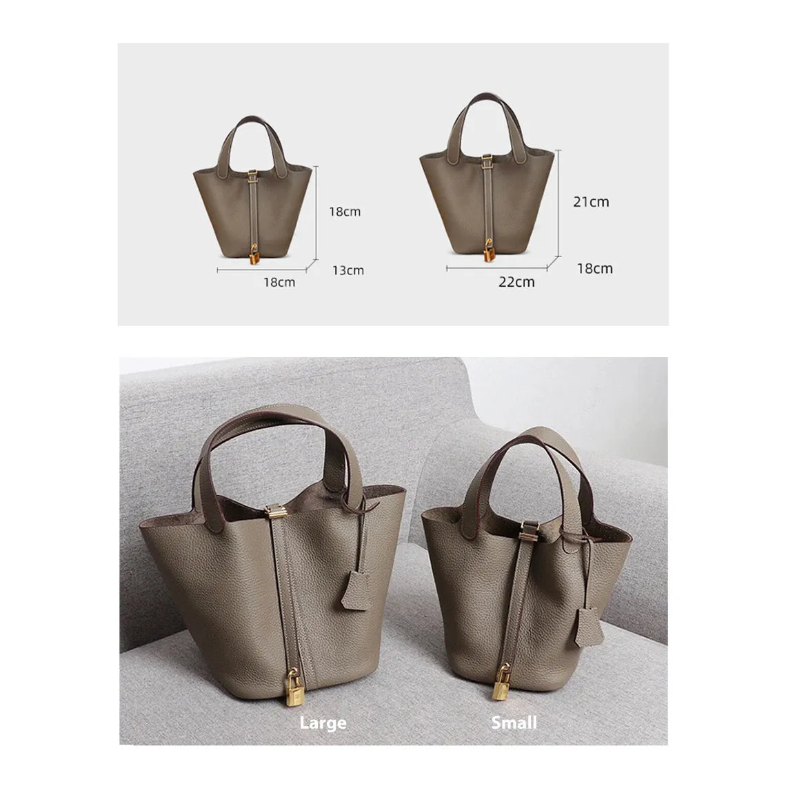 Top Grain Leather Inspired Pictin Handbag