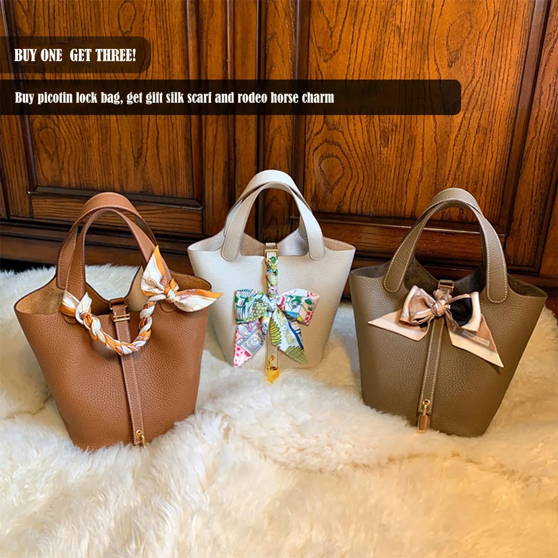 Top Grain Leather Inspired Pictin Handbag