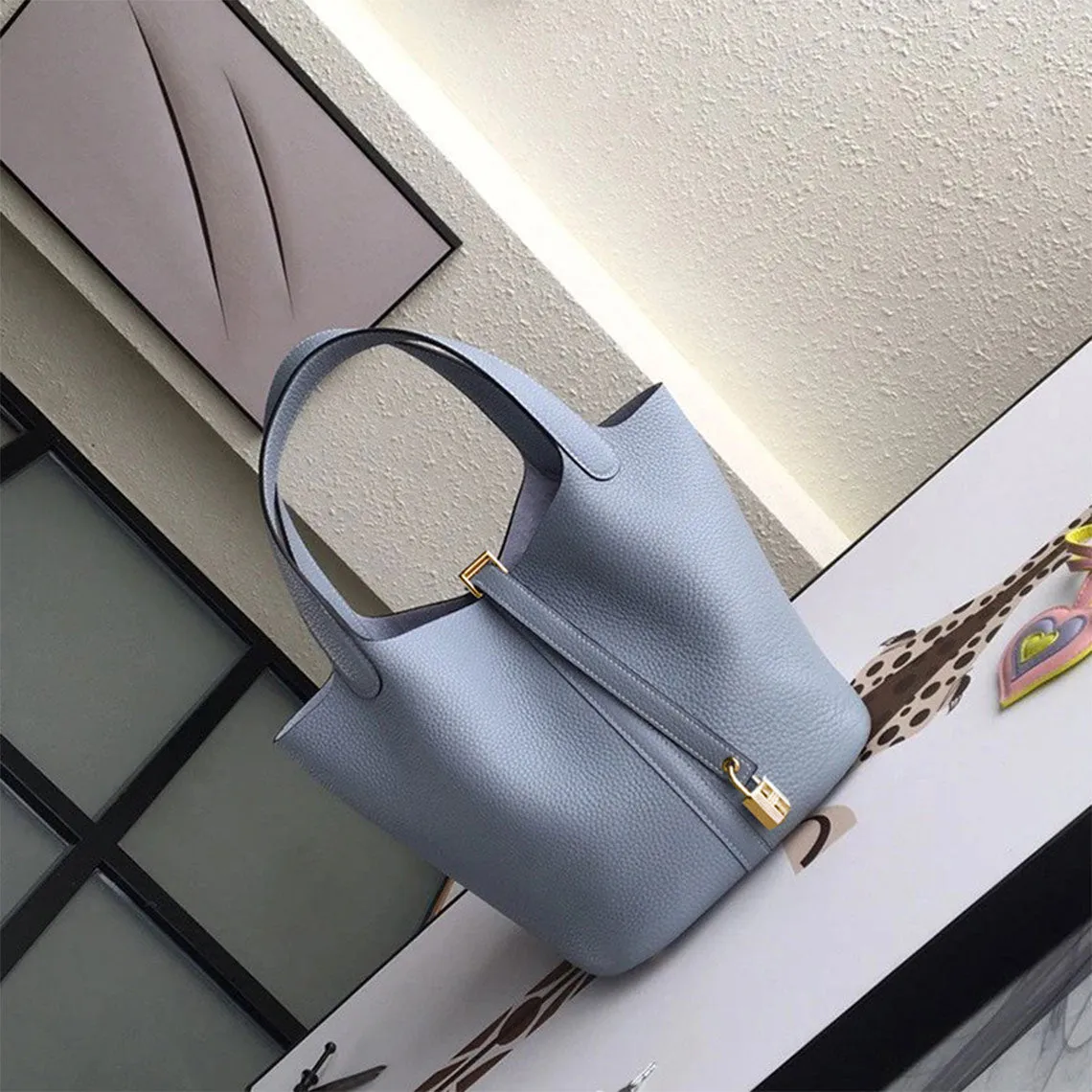 Top Grain Leather Inspired Pictin Handbag