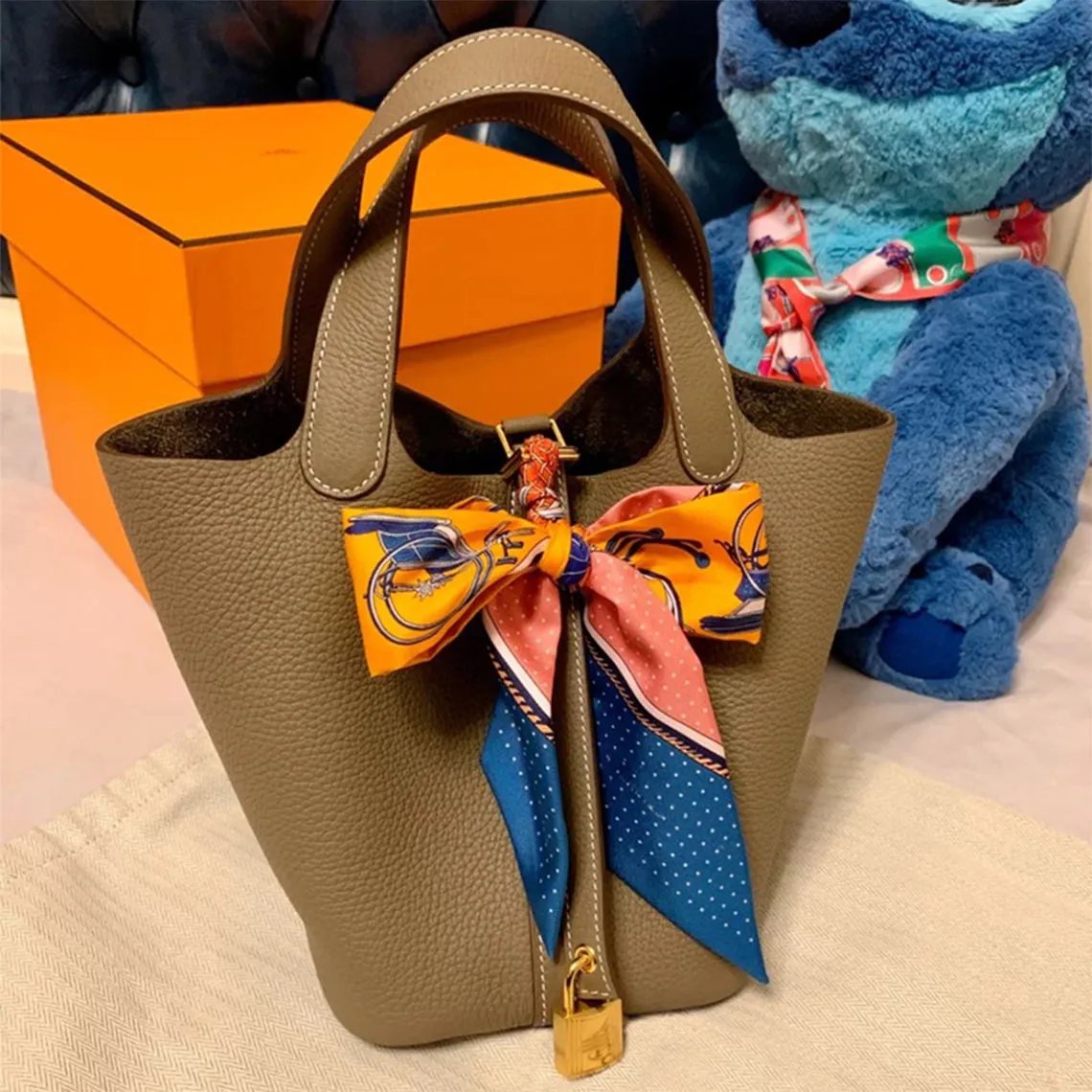 Top Grain Leather Inspired Pictin Handbag